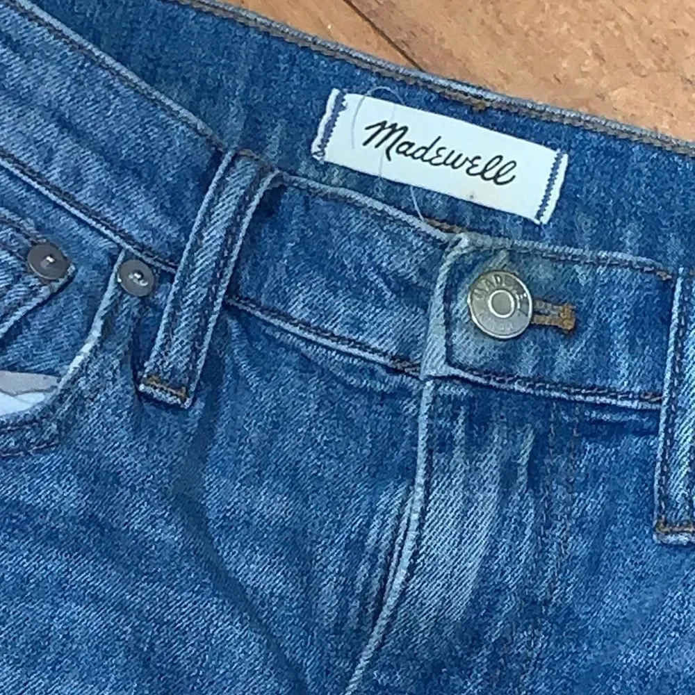 Madewell Classic Distressed Blue Ankle Jeans size 27